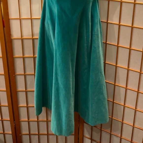 Exquisite 1950’s Aqua Velvet midi flare party dress - Picture 16 of 16